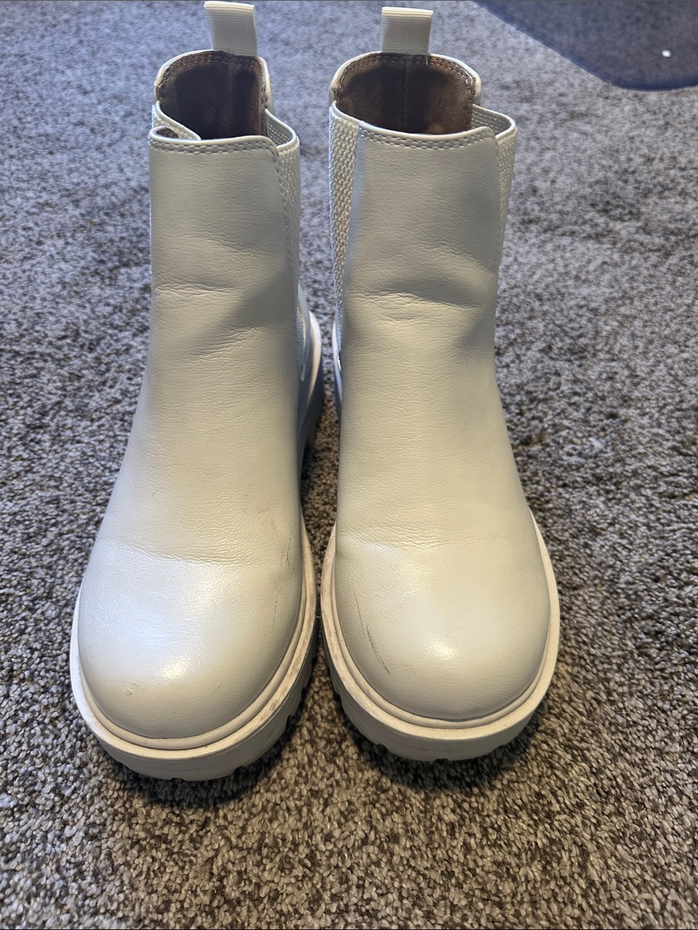 Soda White Chunky Lug Chelsea Boots